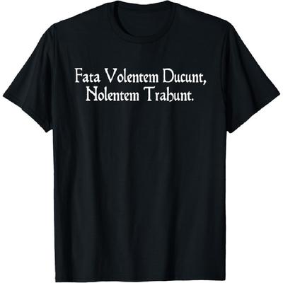 Fata Volentem Ducunt, Nolentem Trahunt Футболка с цитатой Сенеки