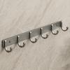 Punch-Free Space Aluminum Wall-Mounted Coat Hooks - Adhesive Row Hooks for Clothes and Hats