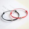 1 /2pcs Adjustable Black Red Leather Rope Bracelet Couple Jewelry Handmade Braided Charm Bracelet Women Men Thread Jewelry Gift