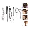 6Pcs/Set Hairstyle Braiding Tools Pull-Through Hair Needle Dispenser Hair Comb