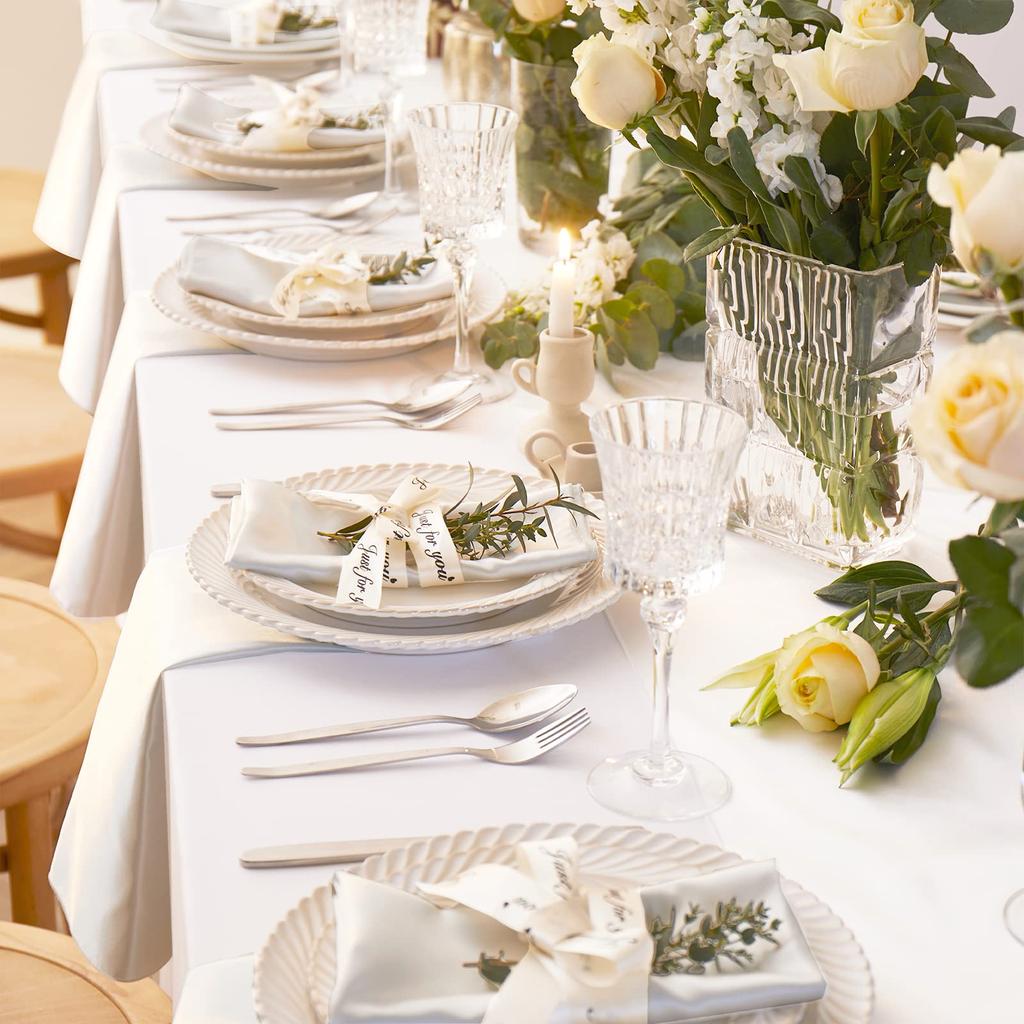 24 Pack Satin Table Cloth Napkins, 12x12 Inch Luxury Dining Table Cloth Napkins Set for Birthday Holiday Party Dinner Restaurant