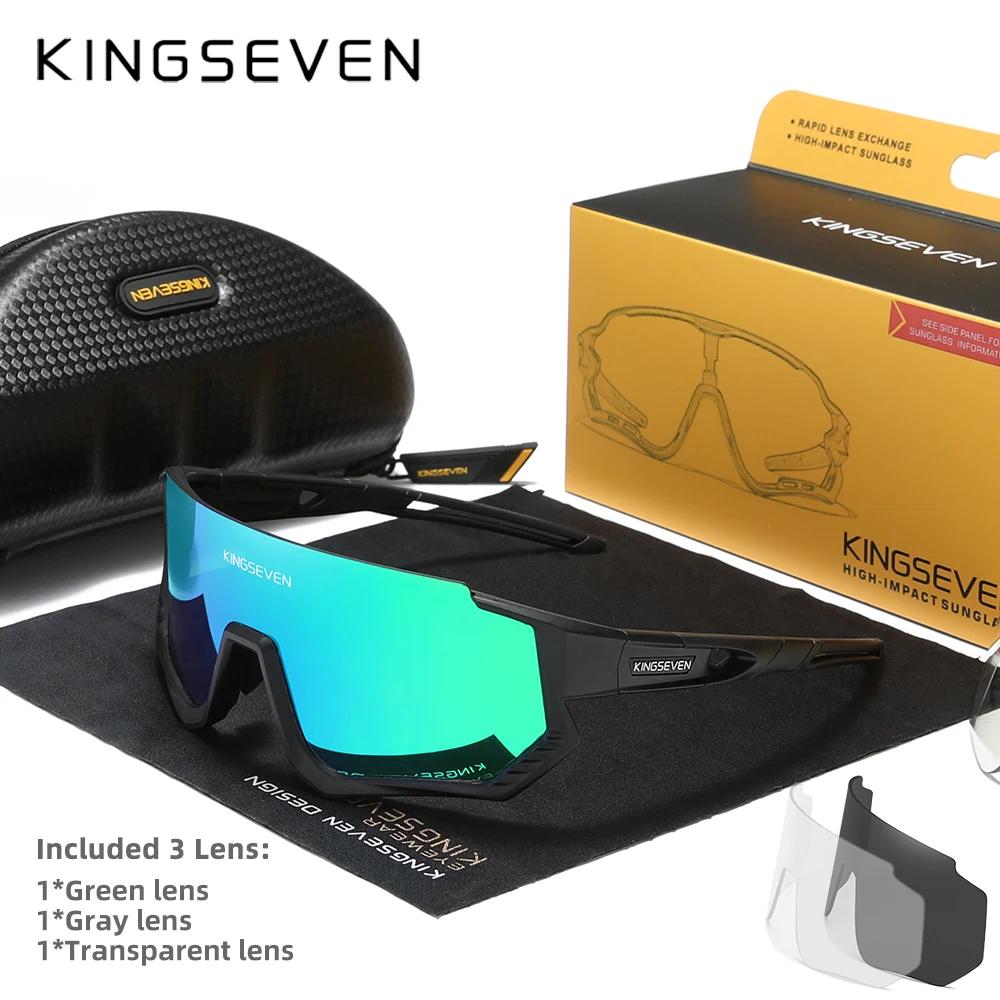 KINGSEVEN Велосипедные Солнцезащитные Очки Anti-UV Мужские Женские Велосипедные Очки UV400 Поляризационные Рыбалка Велосипед Альпинизм Большой Размер Спортивные Очки