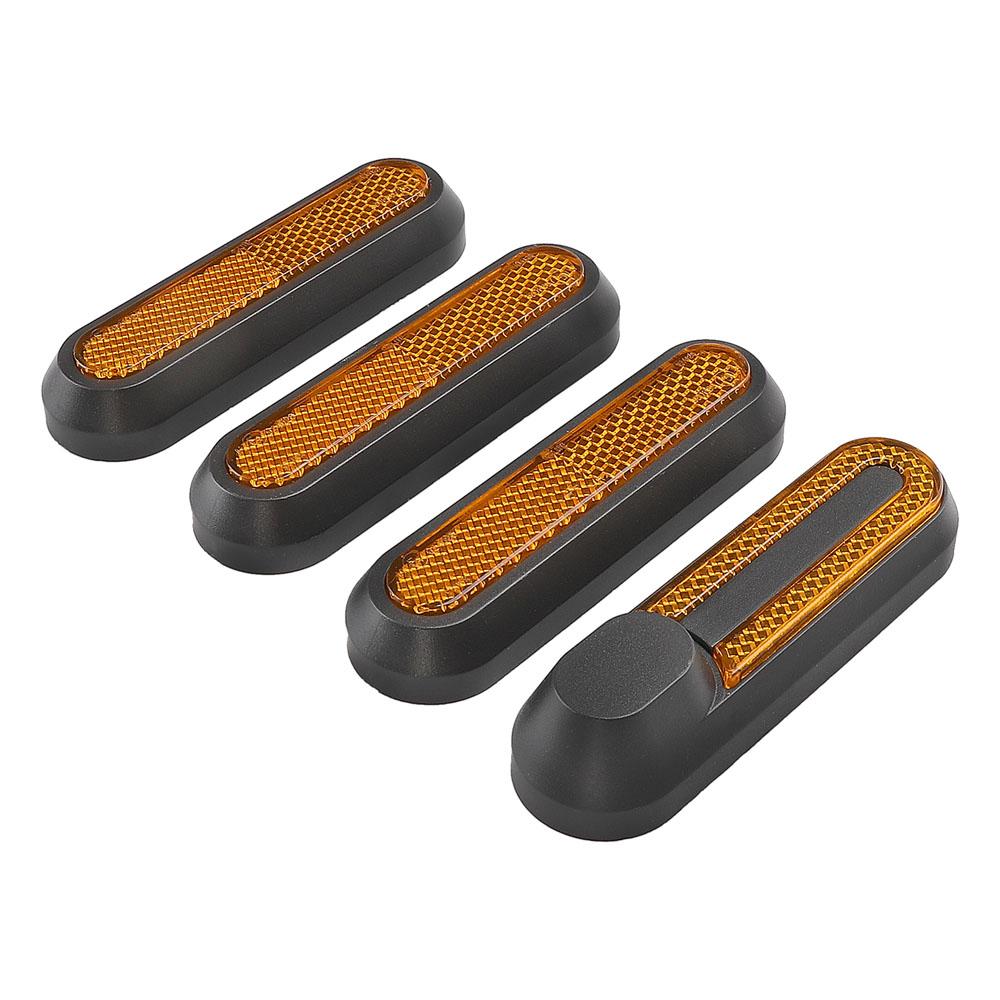 Set of 4 Electric Scooter Wheel Hubs Cap Fork Reflective Strips Wheel Side Decorative Cover with Screws Compatible with