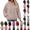 Женская мода повседневная осень и зима плюшевая теплая толстовка с длинным рукавом на молнии с капюшоном и завязками на шнурке