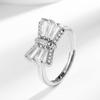 Diamond Bow Ring Femininity Versatile Opening Adjustable Index Finger Ring