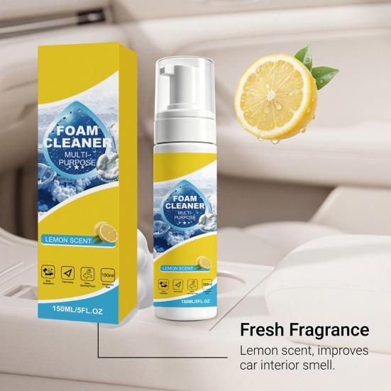 Foam Cleaner for Car Interior, Multi-Purpose Auto Leather Seat Care Kit, Effective Stain Remover with Fresh Scent