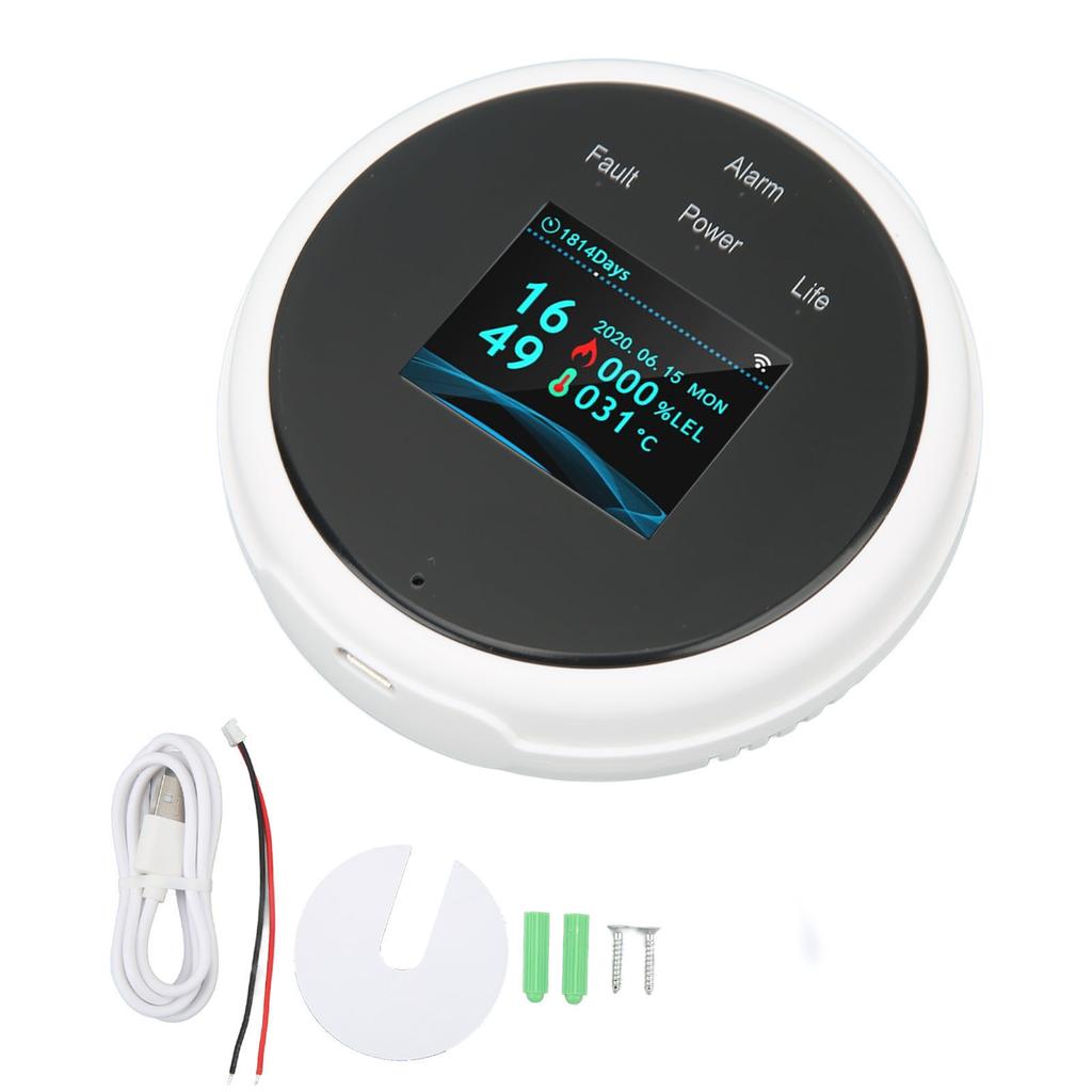 Умный детектор утечки топливного газа WiFi Высокая чувствительность Красный световой сигнал утечки газа для кухни