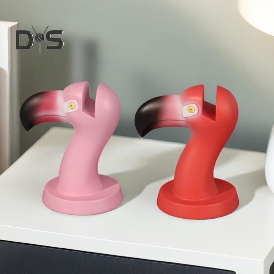 Держатель для очков Фламинго, подставка для очков, статуэтка животного из смолы, украшение для рабочего стола, прочная нескользящая стойка для очков