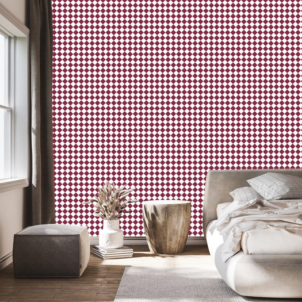 Geometric Pink and White Diamonds Wallpaper for Living Room and Bedroom 50x1000
