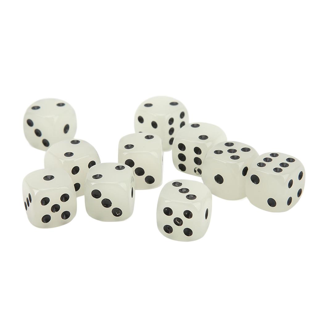 20PCS Dice Cubes Luminous Large Size Plastic with Black Points 6 Sided Dice for Bar Table Game