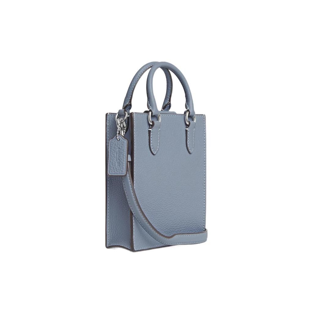 New COACH Pebbled Leather Tote Bag Shopping Bag Shoulder Bag Handbag Mini Women's Mist Gray CJ500-SVW3K