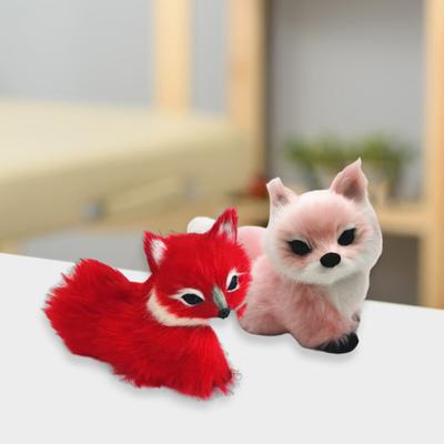 Игрушка-модель лисы Мини Милая Имитация Фигурка животного Твердая модель Настольное украшение Искусственный мех Поддельная модель лисы Фигурка Украшения Подарок на день рождения