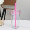 450ml Coffee Cup Reusable Car Tumbler Fashion Straw Cup  Home