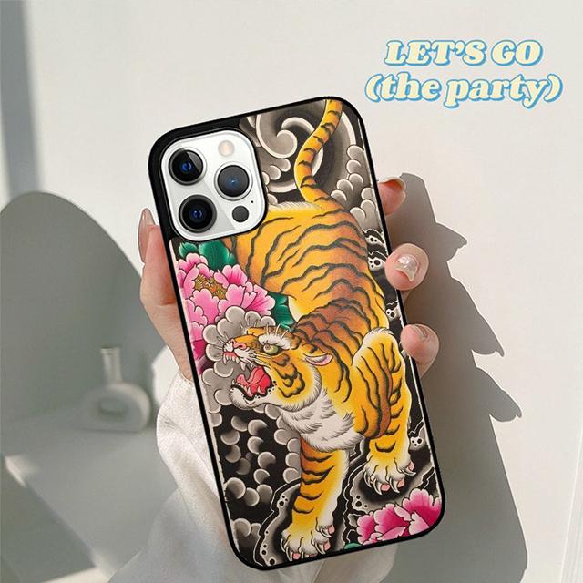 Осенний японский укиё-э Искусство Пантера Тигр Чехол для телефона Cover для iPhone 16 15 12 mini 11 13 14 Pro Max SE2020 6 7 8 Plus Coque