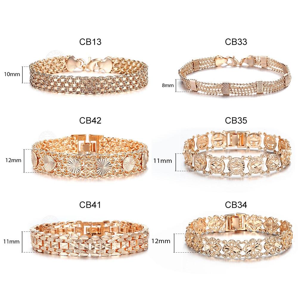 10 мм 12 мм Большой Широкий Для Женщин Мужчин Браслет 585 Розовое Золото Цвет Двойное Плетение Роло Кабель Панцирная Цепь Ювелирные Изделия CBB01