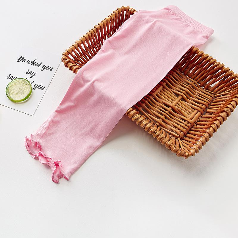 Летнее детское нижнее белье, базовый цвет, модал, детские укороченные брюки с черной грибковой кромкой, детские леггинсы