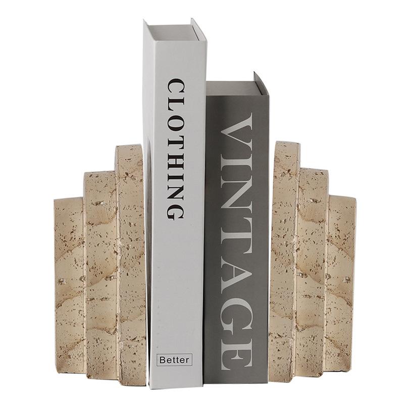 Wabi-sabi Style Home Imitation Travertine Bookends Model Room Soft Decorations Artistic Atmosphere Bookends