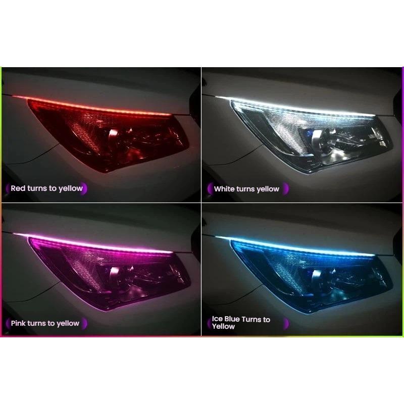Car DRL Daytime Running Light Start Scan Style Sequential Flowing Turn Signal Light Ultra-Thin LED For Cadillac XT5 2017-2025TI9