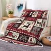 Christmas Red White Throw Blanket  Soft Flannel with Snowflakes Stars Tree Decorative for Home Sofa New Year