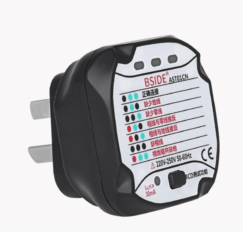 Portability Socket Tester Electrical Outlet Circuit Analyzers Detecting Live Neutral Ground Wire Durability Construction Tool