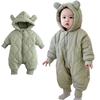 TUPOLILI Baby Jumpsuit Coverall with Bear Ears and Padded and Outerwear Long Perfect for Snow Cold Weather Down Warm and Cozy Hood, Fleece-Lined