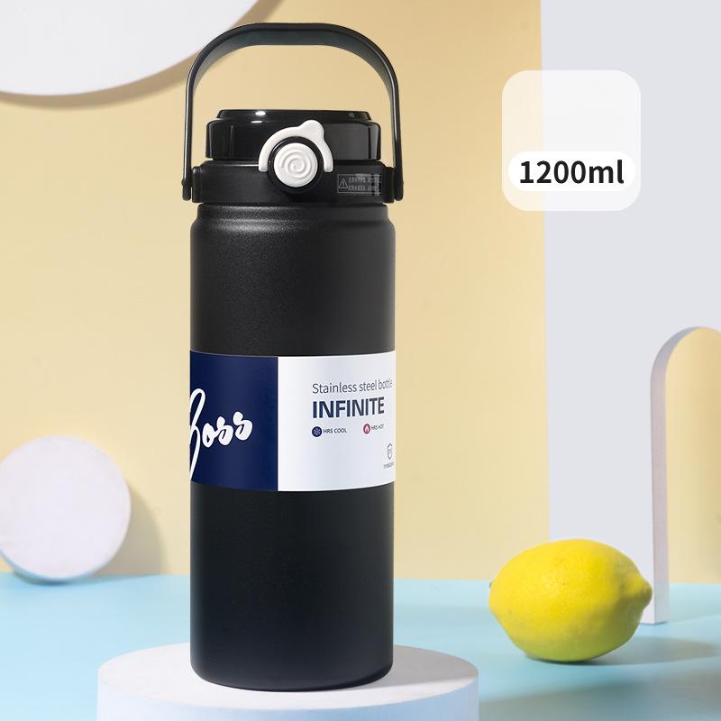 1.2L 316 Stainless Steel Vacuum Flask Double Wall Insulation for Hot & Cold Leakproof Portable Outdoor Sports Thermos Tumbler