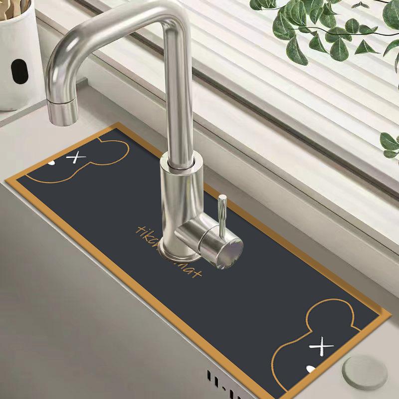 Диатомитовый сливной коврик для раковины, впитывающий коврик для сушки кухонной столешницы, коврик для кухонной раковины, нескользящий коврик для стола