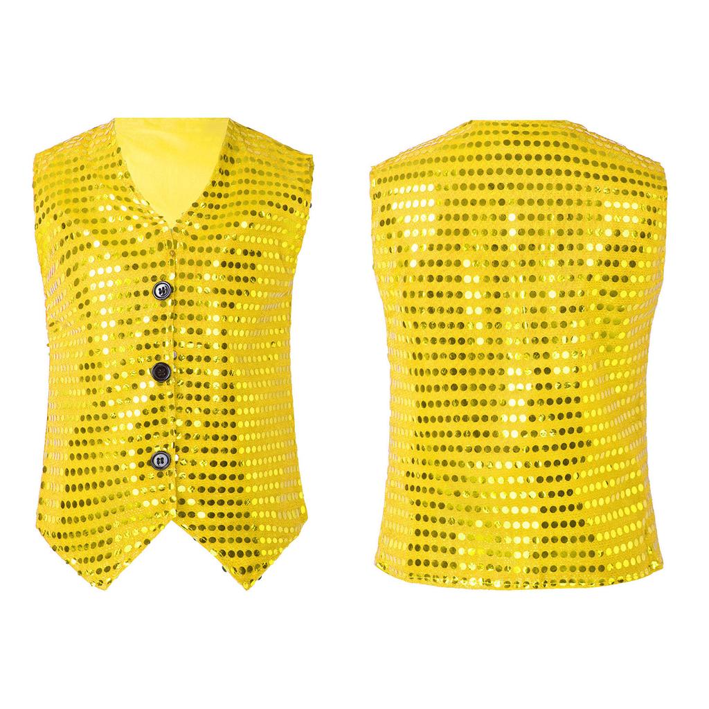 Детский жилет с пайетками в стиле хип-хоп для танцев и сценических выступлений