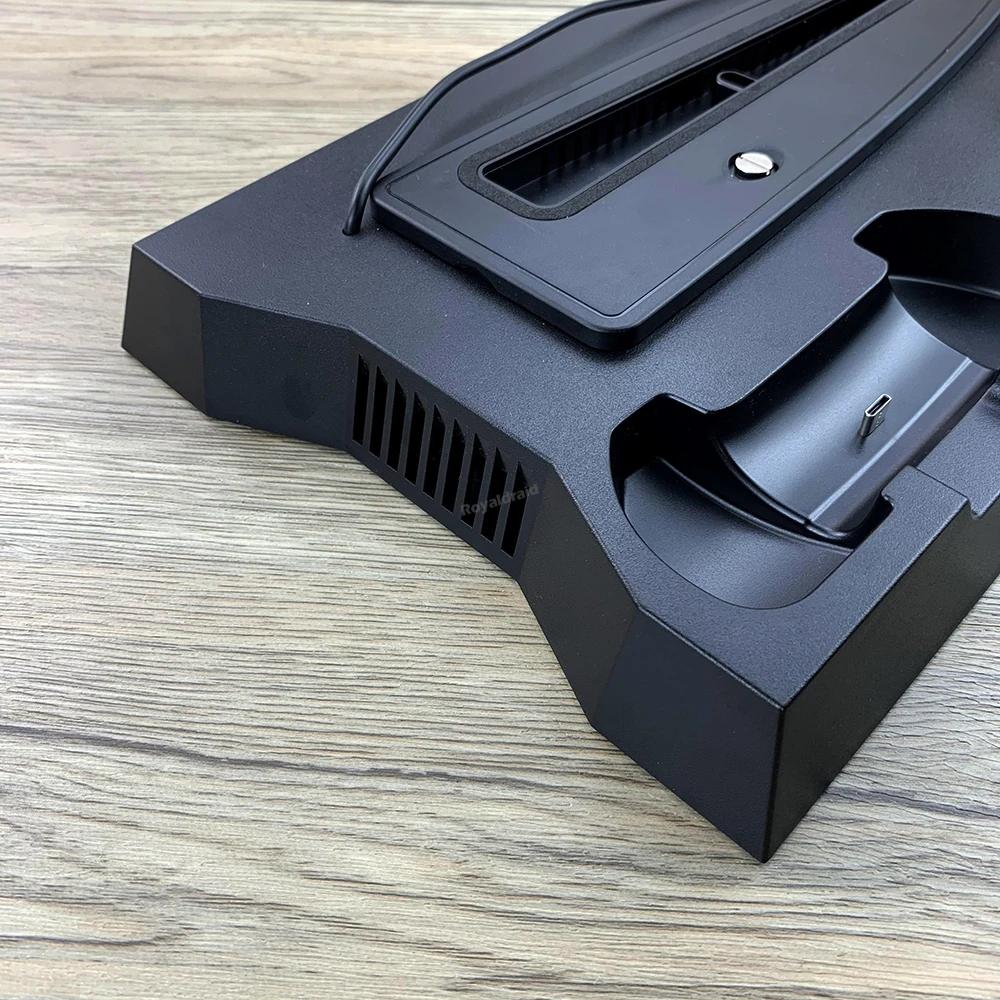 3-режимный вентилятор охлаждения для вертикальной подставки PS5, док-станция для зарядки 2 контроллеров для PS5 Slim (Дисковая и Цифровая версии)
