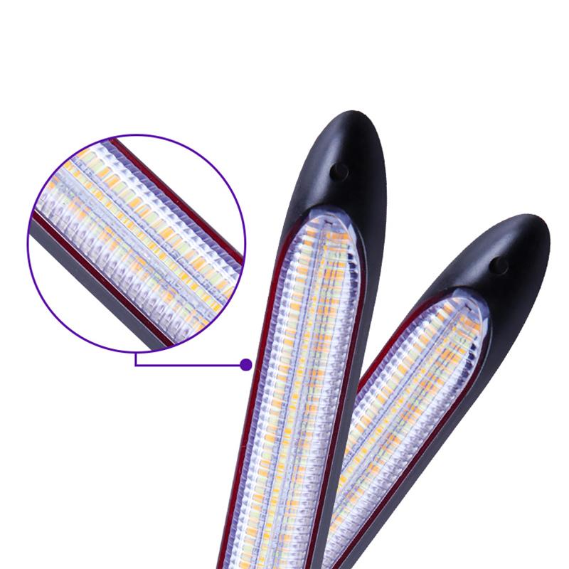 Светодиодные автомобильные дневные ходовые огни DRL, водонепроницаемые универсальные автомобильные фары, последовательный указатель поворота, желтая текущая лампа