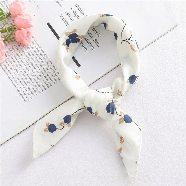 2021 Small Size Women Scarf Fashion Print Silk Scarves Square Neck Office Satin Handkerchief Bandana Foulard