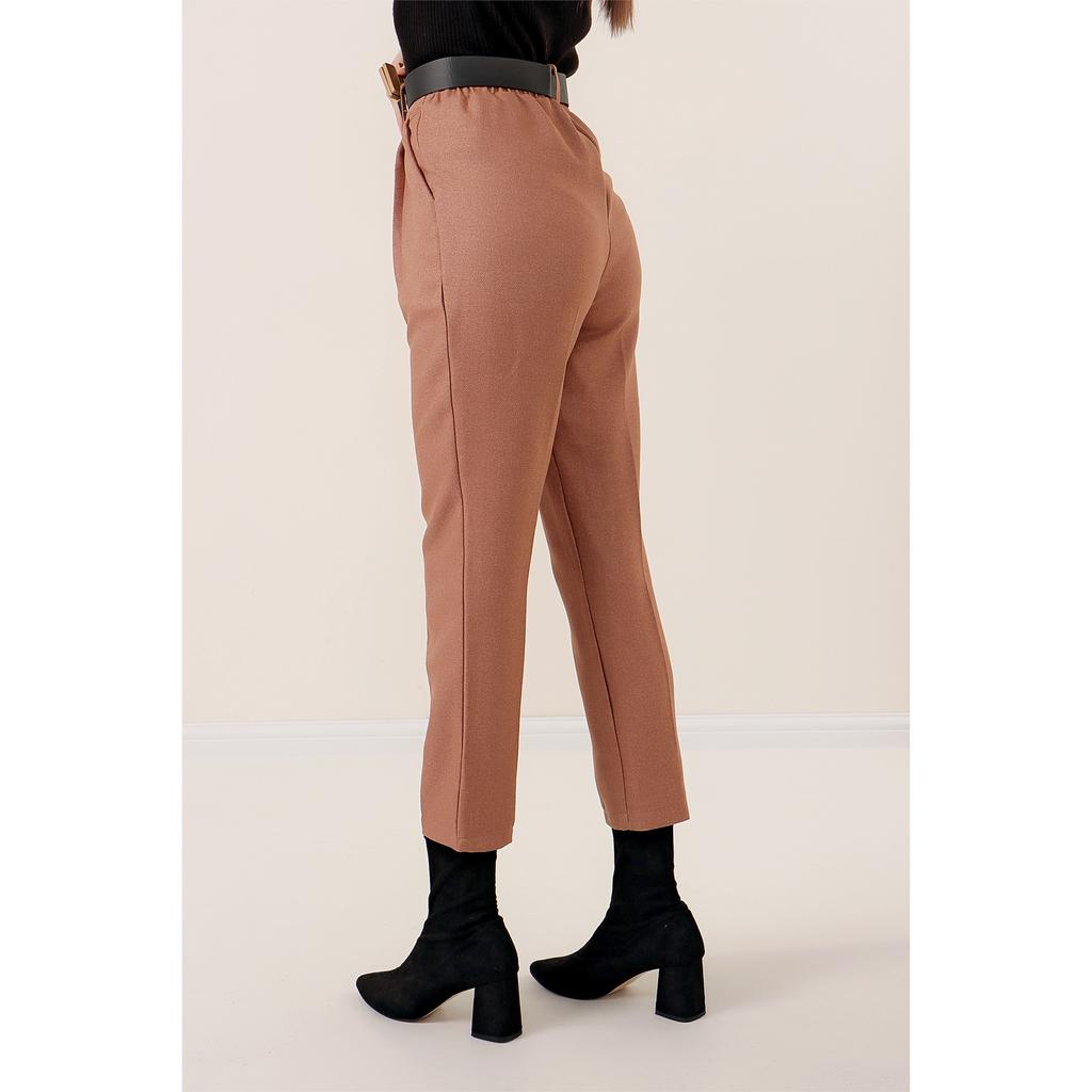 Брюки с эффектом шерсти с эластичным поясом