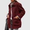 Women's Winter Coats Long Sleeve Lapel Button Down Pockets Fleece Jacket Casual Trendy Outerwear