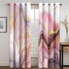2pcs Modern Abstract Art Marble Textured Geometric Print Drape RodPocket Curtain Semi Blackout Curtains For Living Room Bedroom