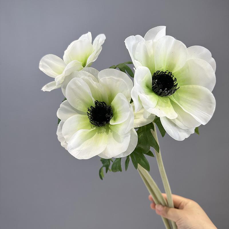 Искусственная ветка Real Touch Искусственные цветы Садовый декор Имитация цветка Розовая анемона Балконное украшение