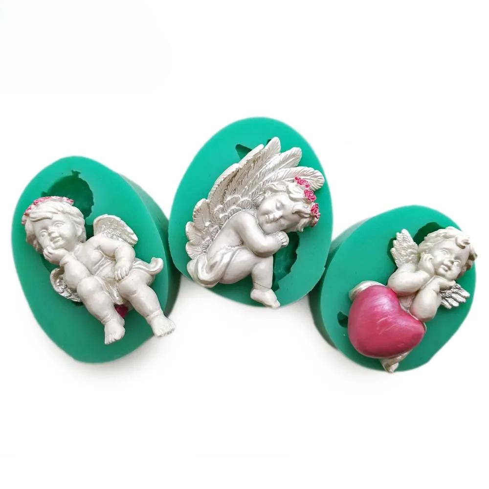 3 Style DIY Silicone Fondant Cake Cupid Little Angel Molds Cake Decoration Tools Chocolate Mold Mini Style Candy Clay Mould