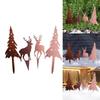Rust Art Outdoor Christmas Decoration Set With Trees And Deer 4 Pieces