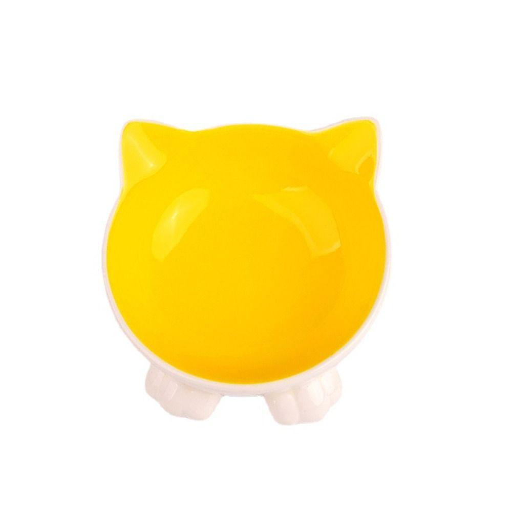 Наклонная миска для кормления собак, милая миска для питья для домашних животных, керамическая миска для кошек, защита шеи