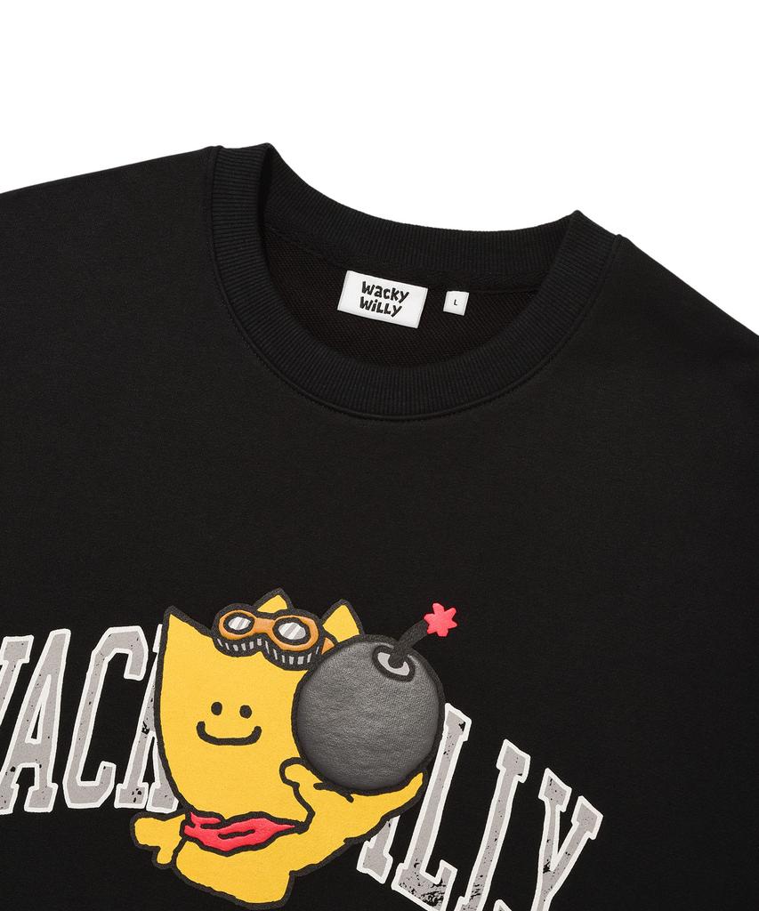 WACKY WILLY Kiki And Lily Graphic Sweatshirt Black