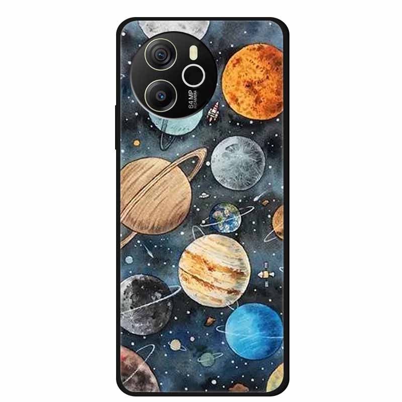 Для Blackview Shark 8 4G Чехол 6.78'' Мультяшный Черный Силиконовый ТПУ Мягкая Крышка Телефона для Blackview Shark 8 Защитный Para Shark 8 4G
