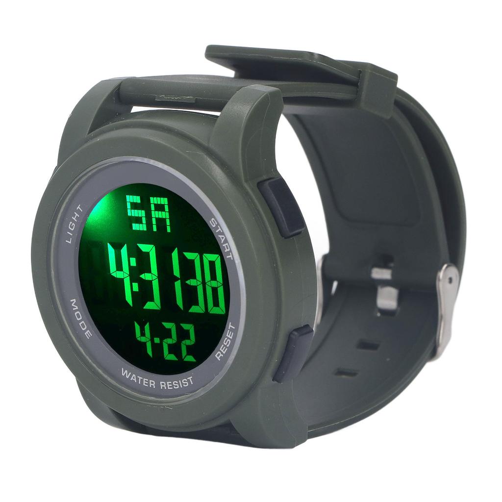 Цифровые спортивные часы с большим многофункциональным дисплеем, светящиеся 5 бар, водонепроницаемые часы для плавания
