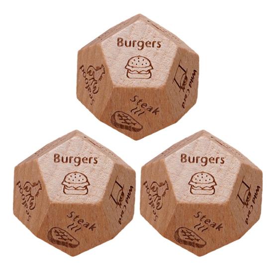 12-Sided Wooden Decision Dice for Date Night Christmas Stocking Stuffer Gift for Couples Food Choice Game for Valentine's Anniversary