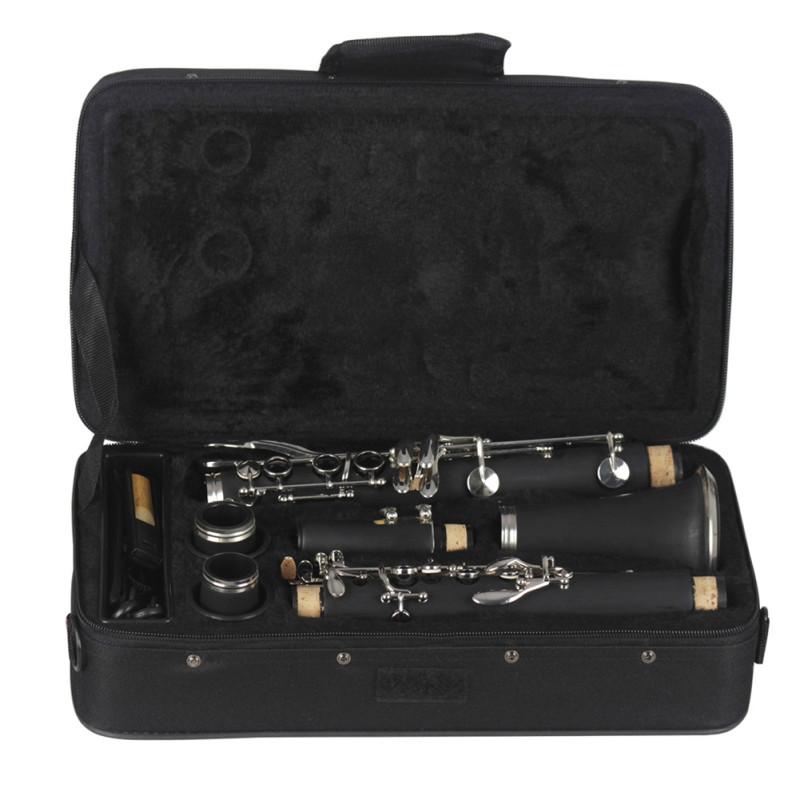 Clarinet ABS 17 Key bB Flat Soprano Binocular Clarinet with Cleaning Cloth Gloves Reeds Screwdriver