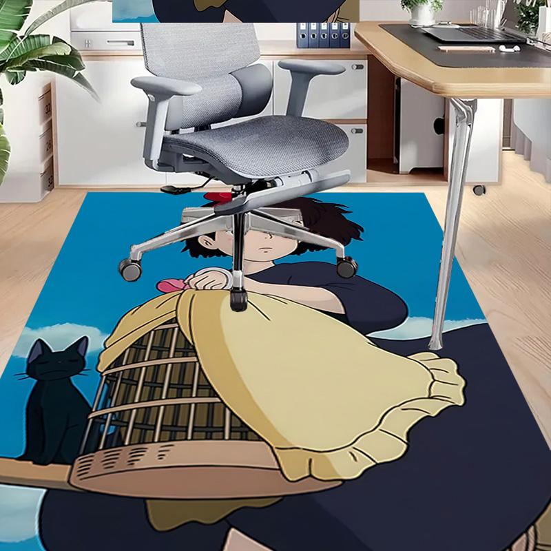 1pc Girl Basket Cat Carpet for Playroom Bedroom Living Room Sofa Home Decor,kids Game Area Rug Non-slip Floor Mat Y7294