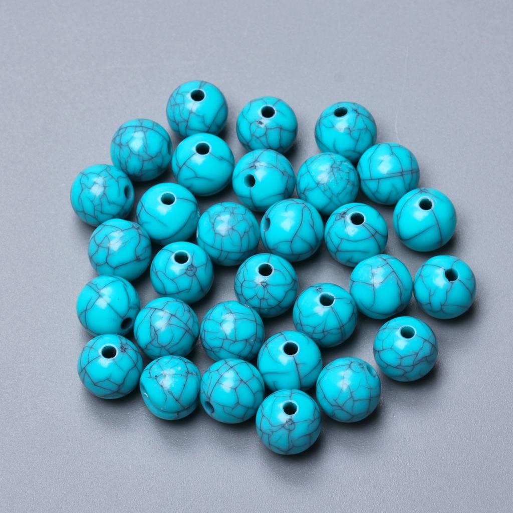 100-10 шт. 6-16 мм бусины из искусственного камня, имитирующие бирюзу, бусины для браслета «сделай сам», ожерелье ручной работы