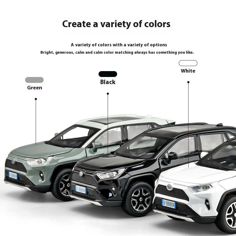 Масштабная модель автомобиля Toyota RAV4 из сплава 1:32, изысканное настольное украшение, лучшая коллекция для энтузиастов моделей автомобилей, подарки на Хэллоуин