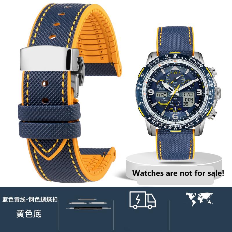 20 мм 21 мм 22 мм 23 мм 24 мм Унисекс Высококачественный нейлоновый ремешок с резиновой нижней частью Водонепроницаемый ремешок для часов для любой марки часов Мужской браслет