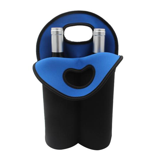 Yousheng Neoprene Double Wine Tote Bag Reusable Carrier Cooler for 2 Standard 750ml Bottles Wine Bottle Gift Bags for Travel Picnic Wedding