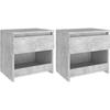 VidaXL Bedside Tables 2 Pcs Concrete Grey 40x30x39 Cm Chipboard 803452