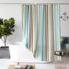 Jring Shower Curtain 180X200 Cm, Anti Mold Fabric, Waterproof 12 White Rings, Colorful Stripes